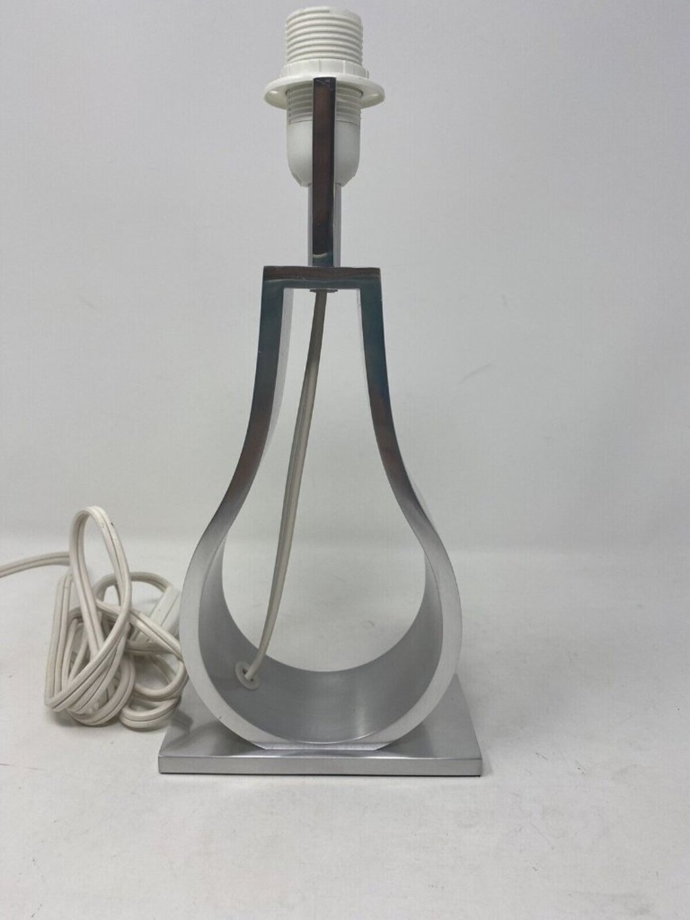 IKEA Klabb Table Lamp Silver Nickel Pear Shaped Modern Sleek Style NO Shade